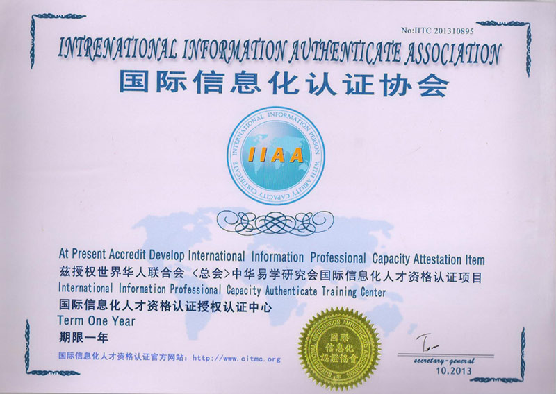 国际信息化认证书